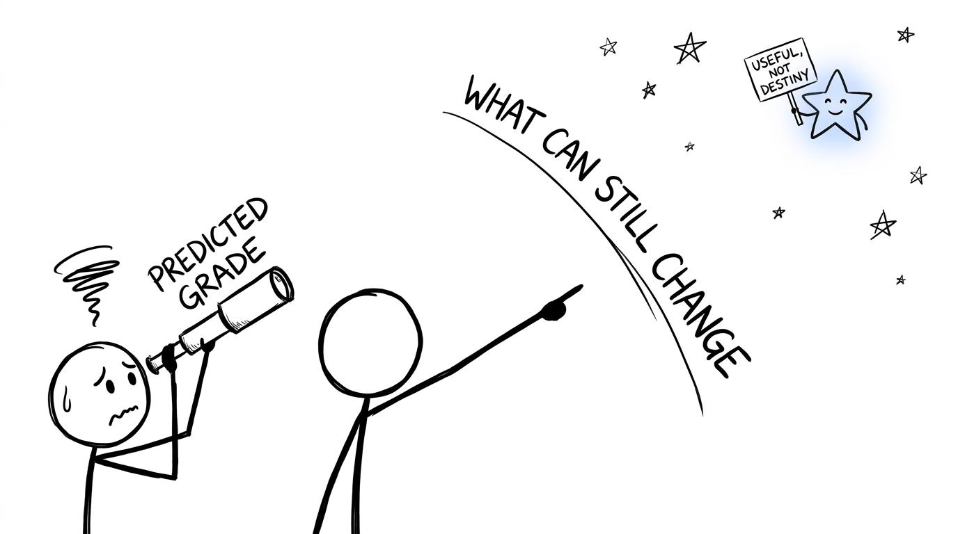 A predicted grade is a telescope, not the whole sky