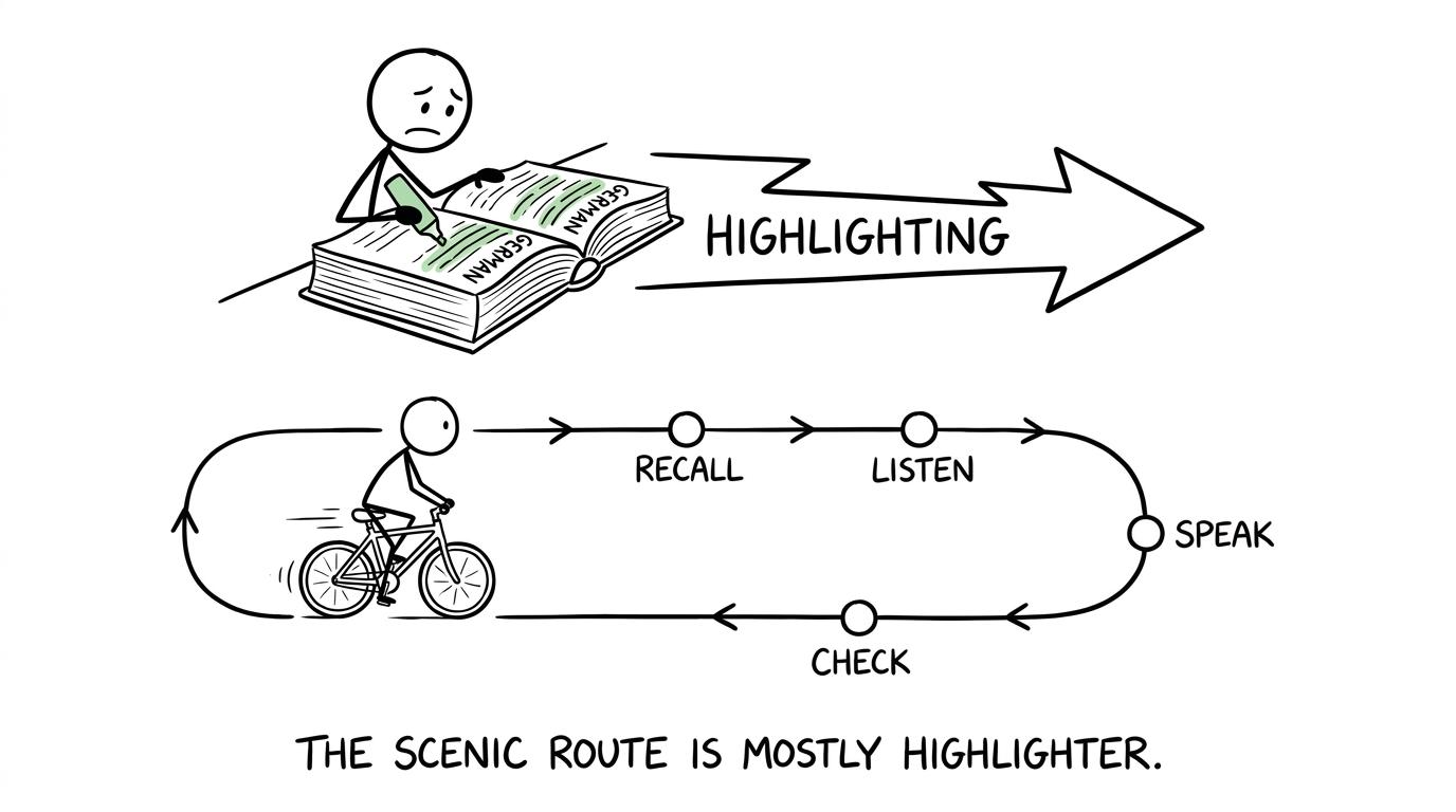 Two revision routes show why active practice beats endless highlighting