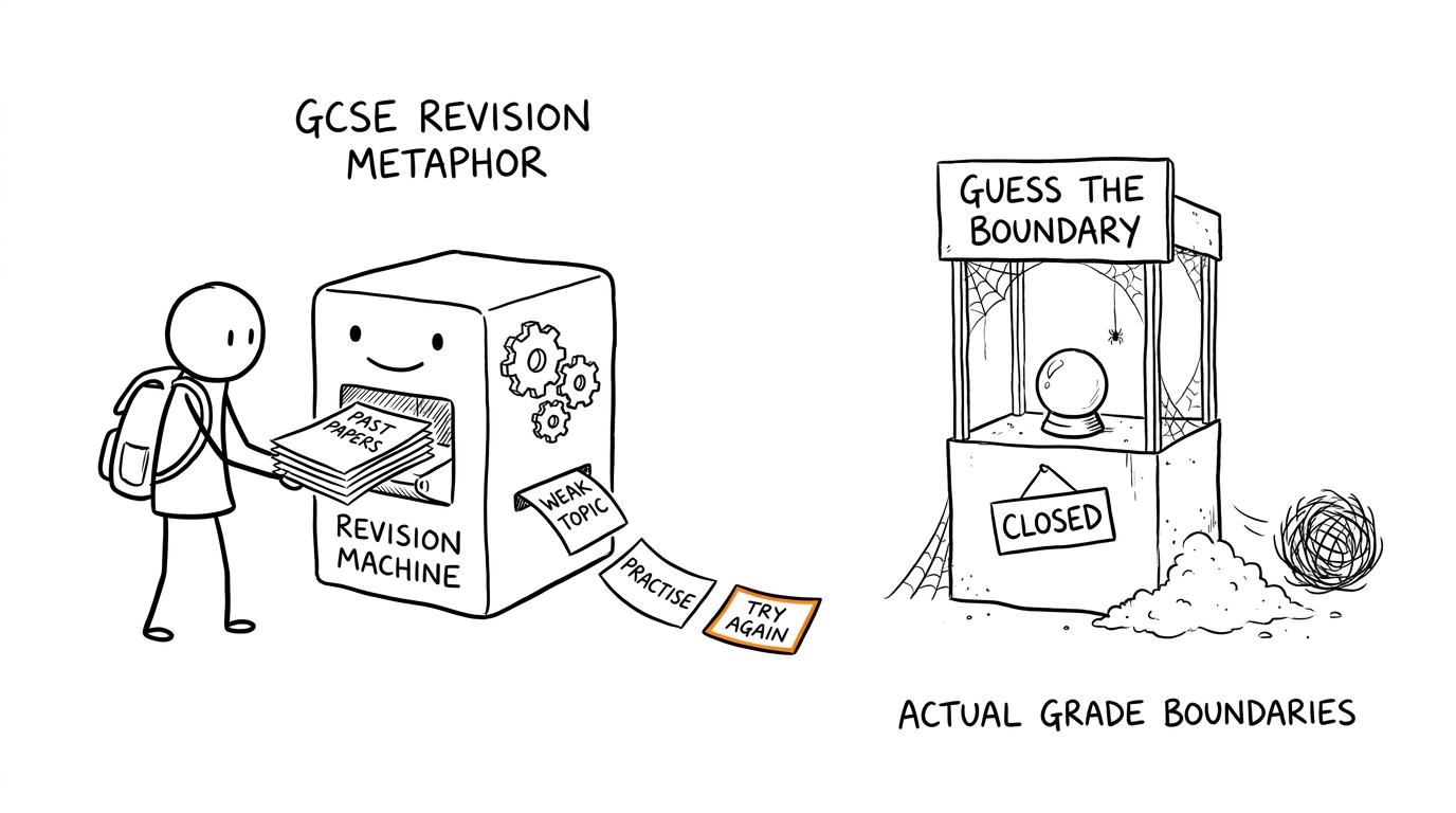 A revision machine turning past papers into useful weak-topic and practice cards