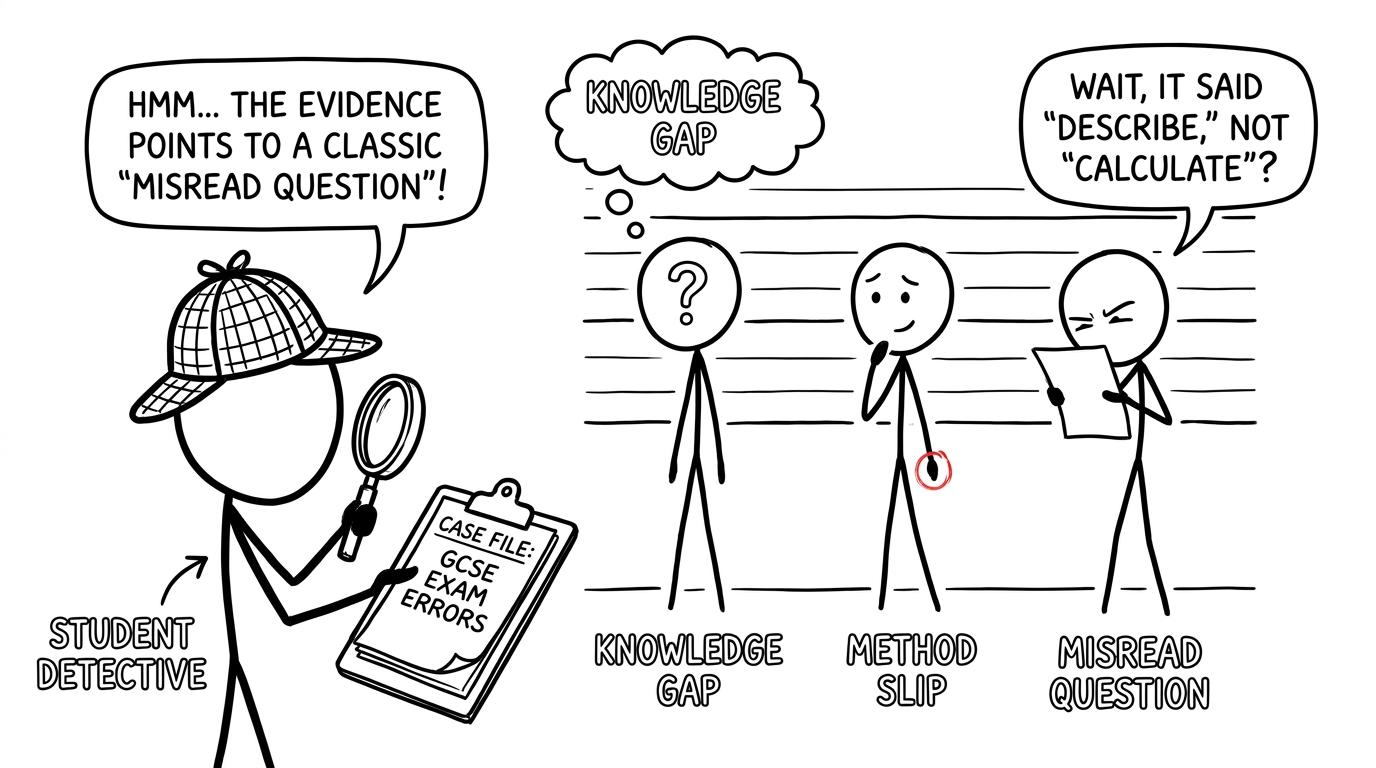 A student detective identifies three different kinds of mock mistake