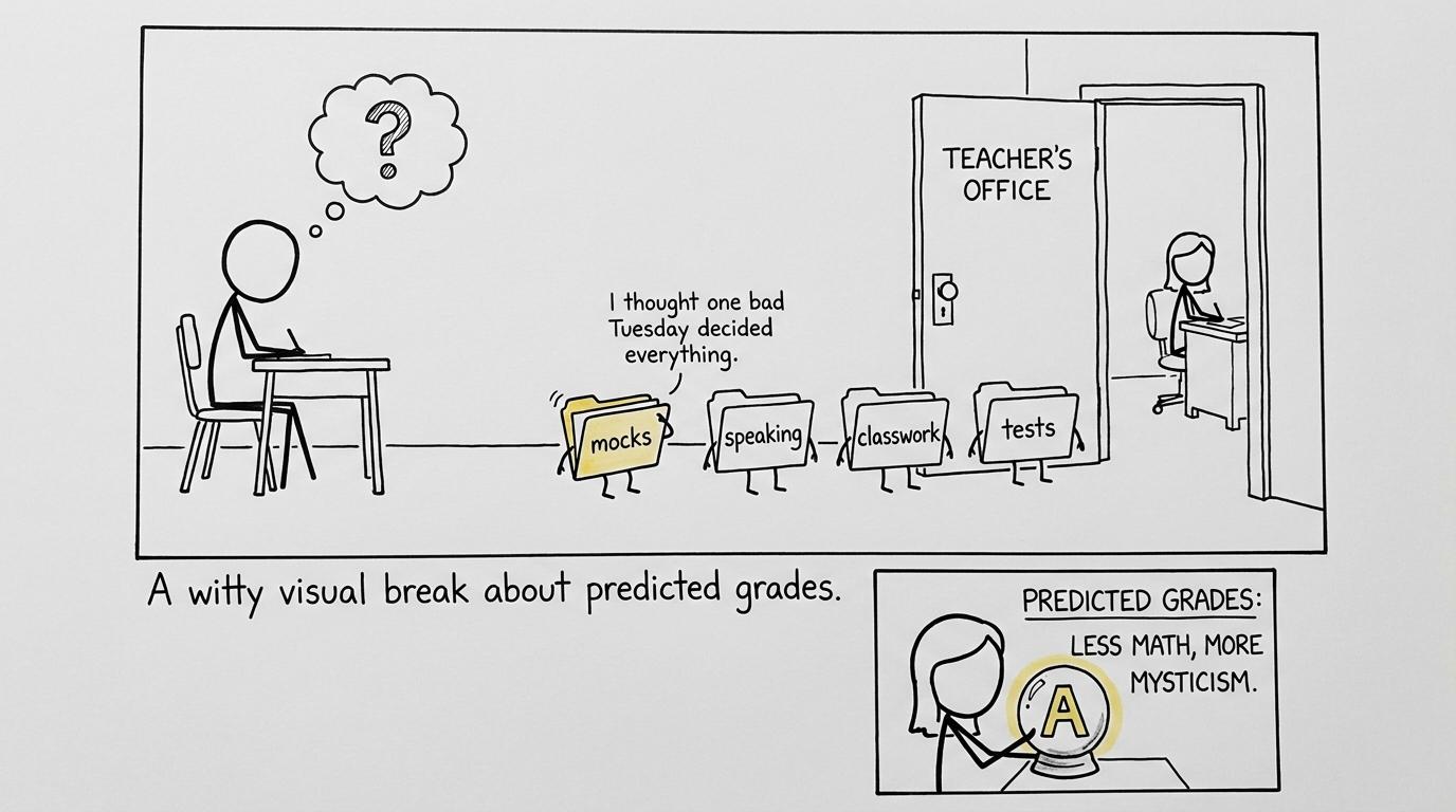 Student watches evidence folders queue outside a teacher's office