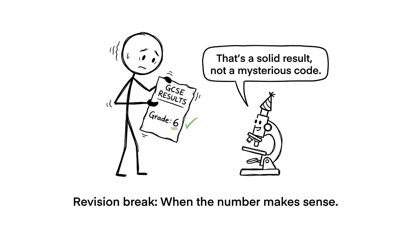 A student discovers that grade 6 is a solid result rather than a mysterious code