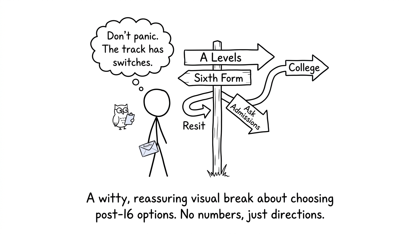 A student choosing between sixth form, college and resit routes