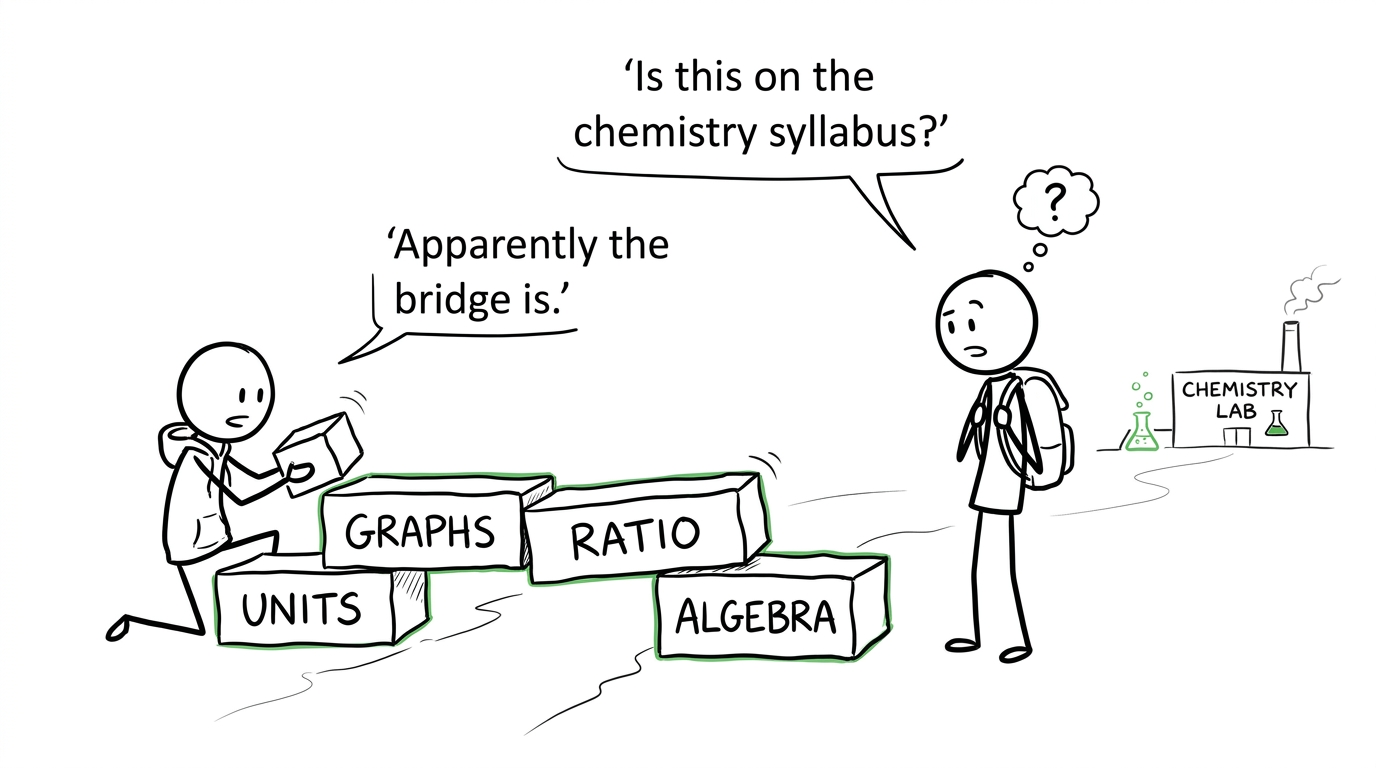 A student builds a bridge from GCSE Maths skills towards a chemistry laboratory