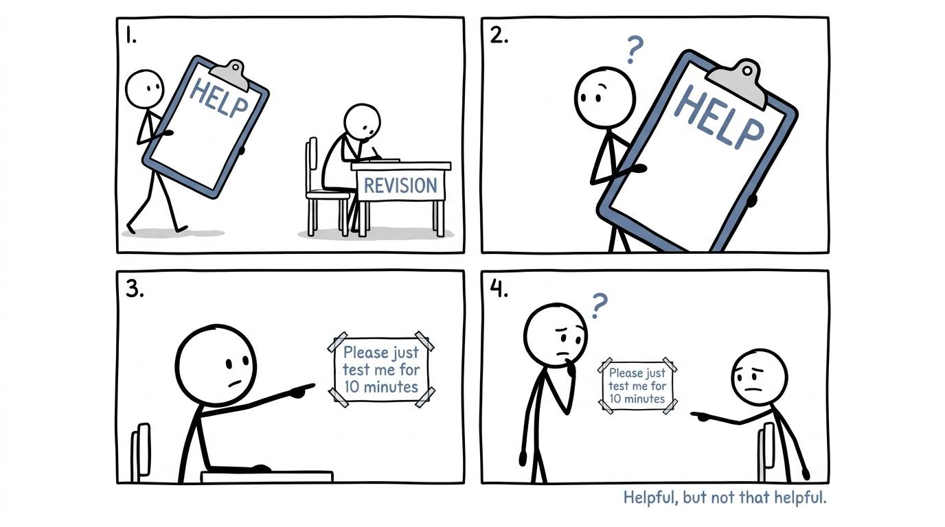 A parent discovers that useful help can fit on a very small clipboard