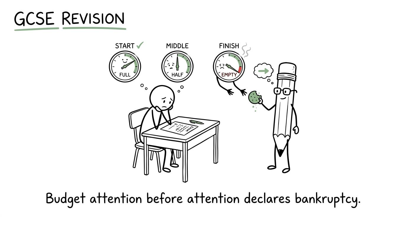 A student's attention budget is protected for the end of the exam