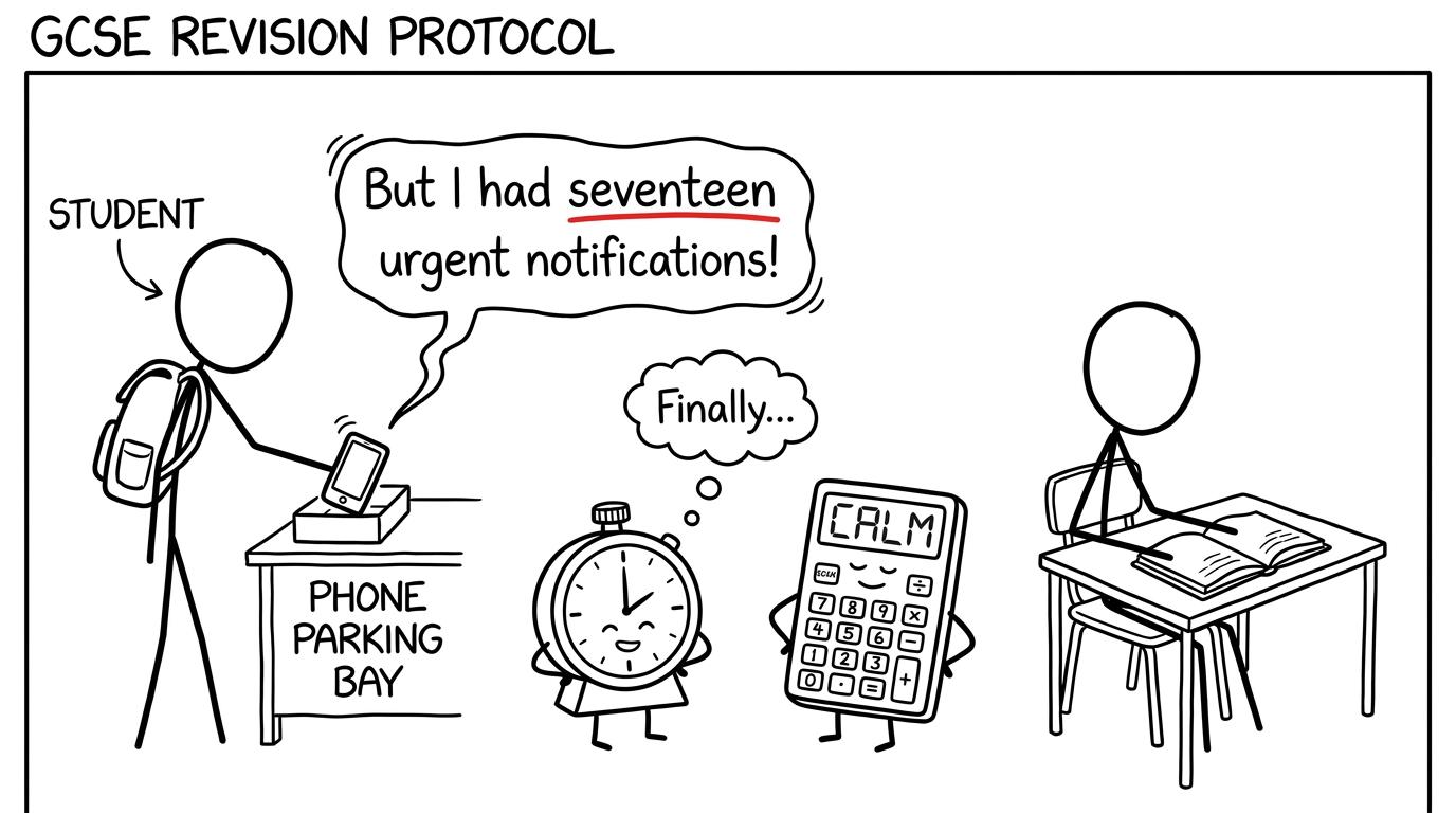 A phone protests as it is parked away from the revision desk