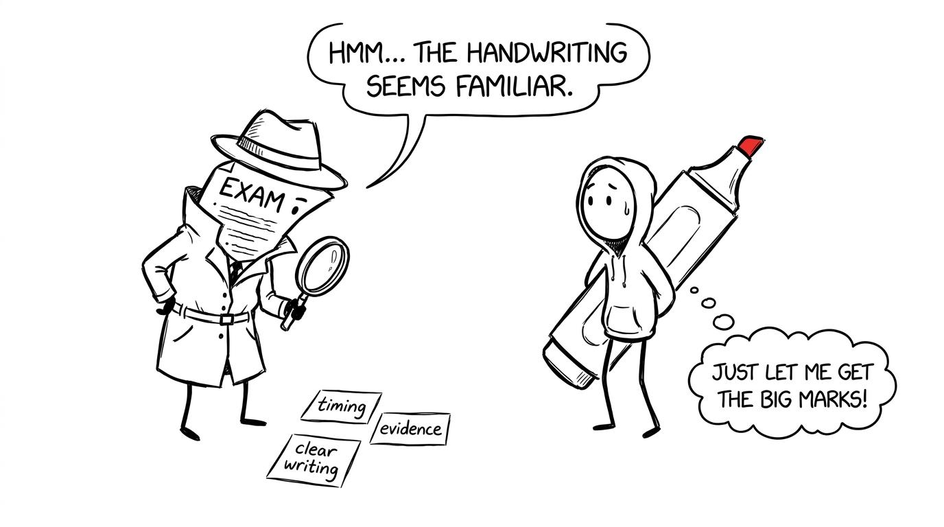 An exam-paper detective investigates timing, evidence and clear writing