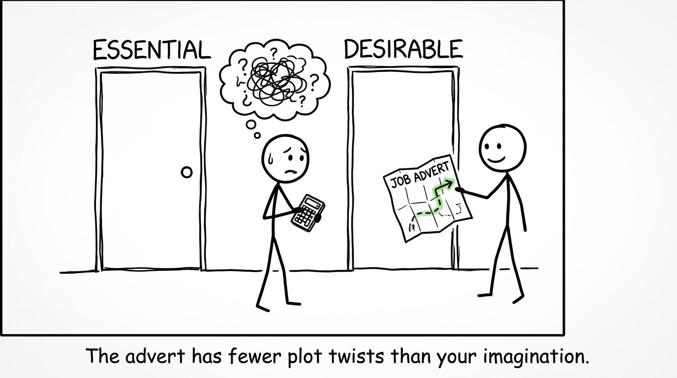 A student choosing between essential and desirable requirements