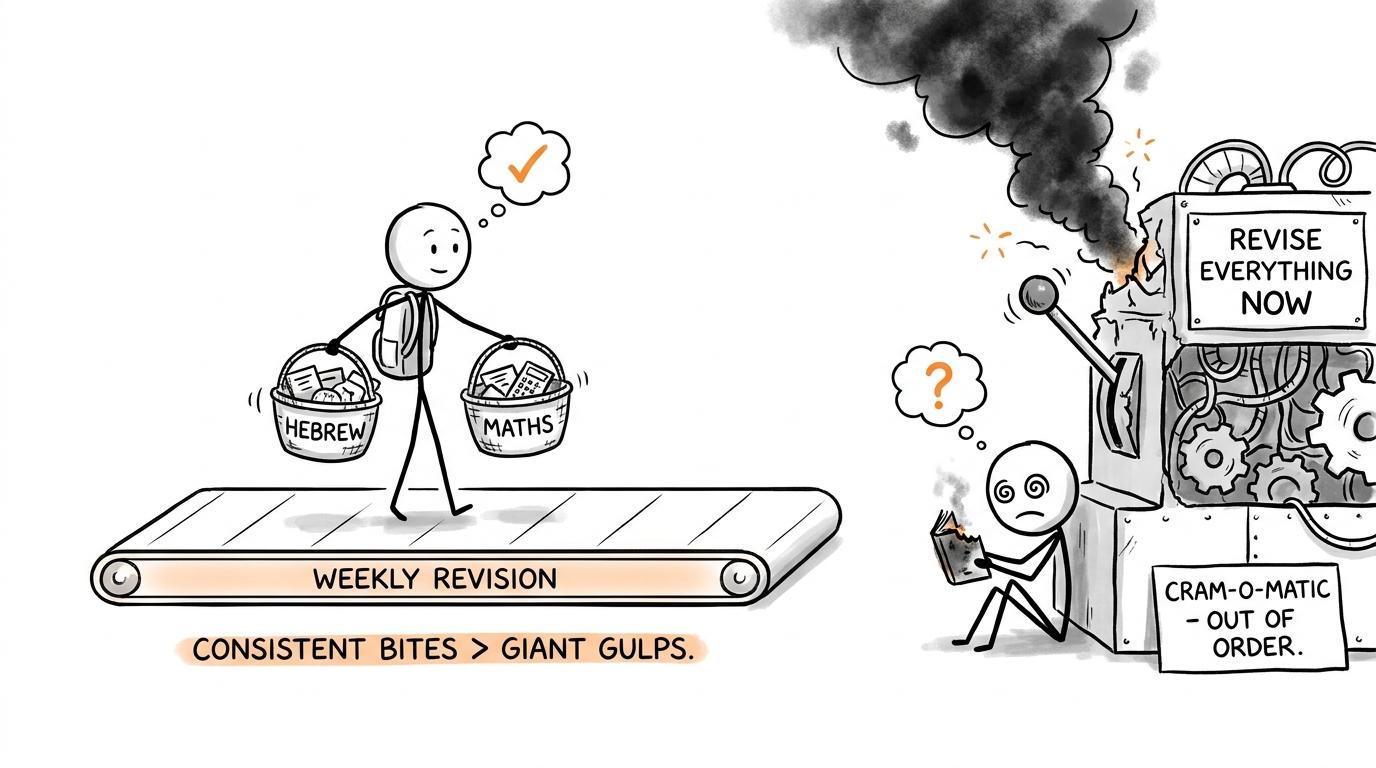 A calm revision conveyor belt outperforming the machine that tries to revise everything immediately