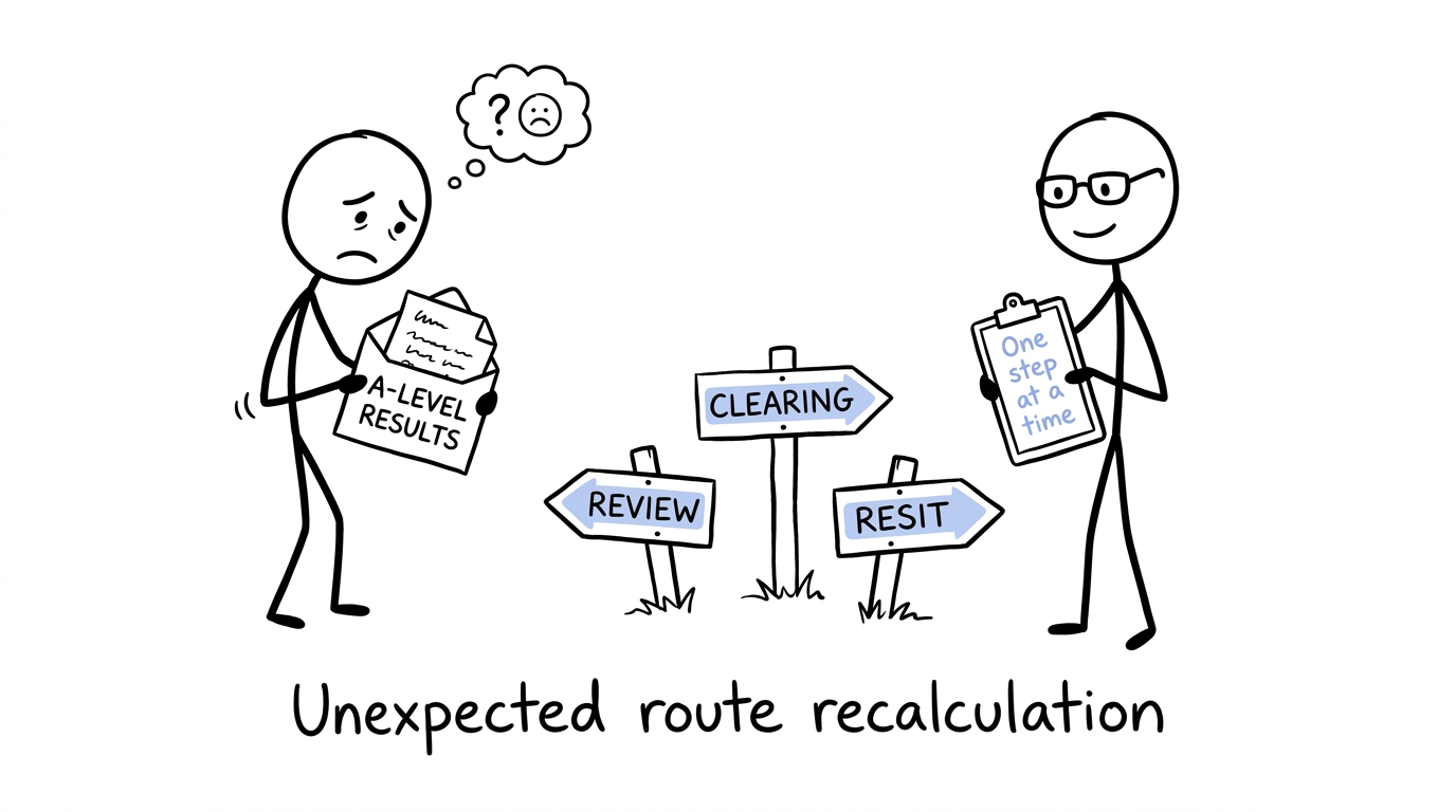 A student discovering that an unexpected result can lead to several routes
