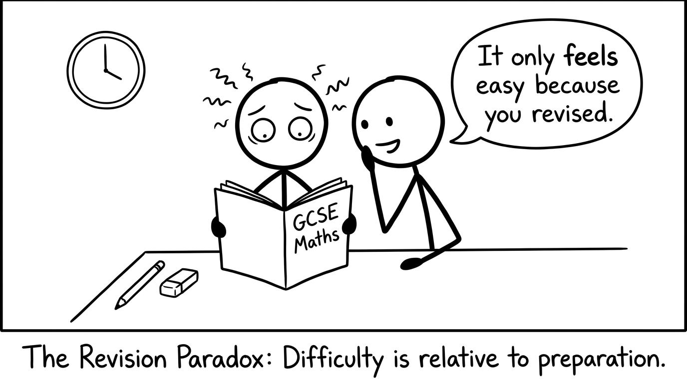 A student realises why the paper feels easy after revision