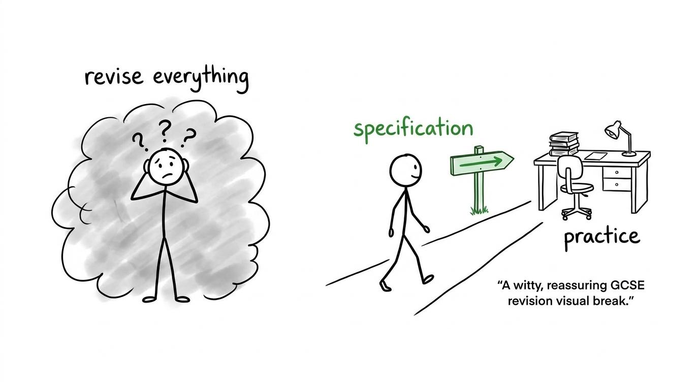 One student follows a specification signpost while another wanders through the fog of revising everything