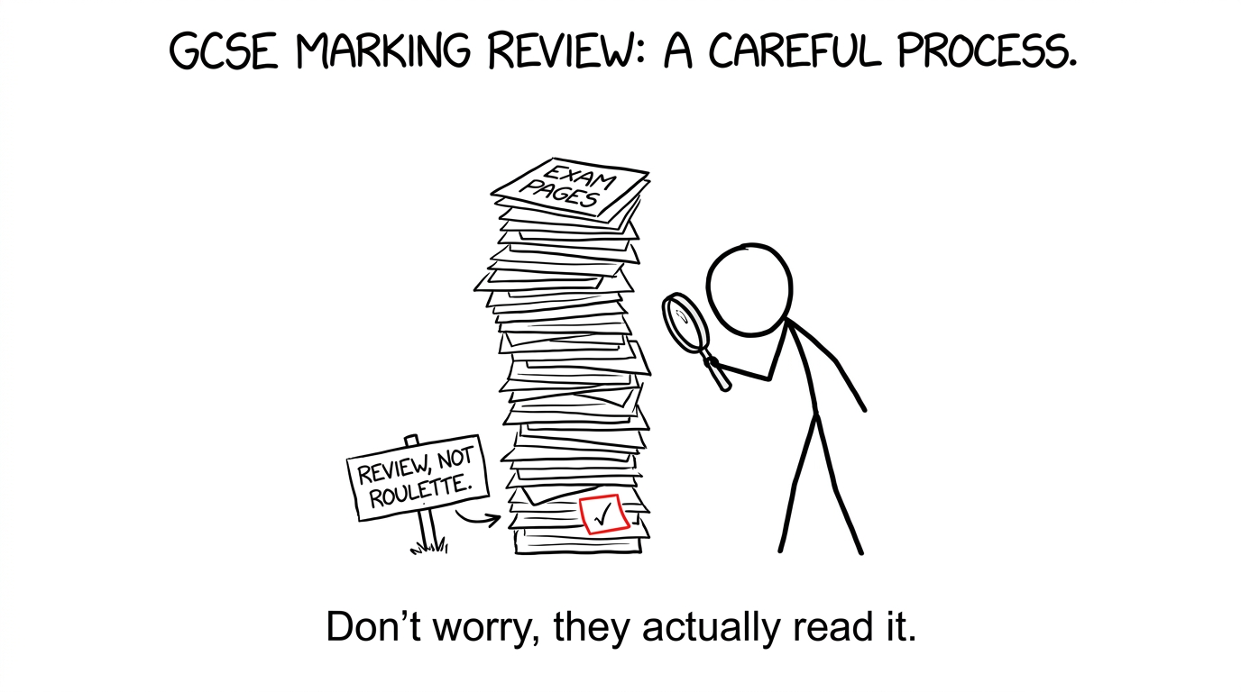 An examiner carefully reviewing a paper rather than playing remark roulette