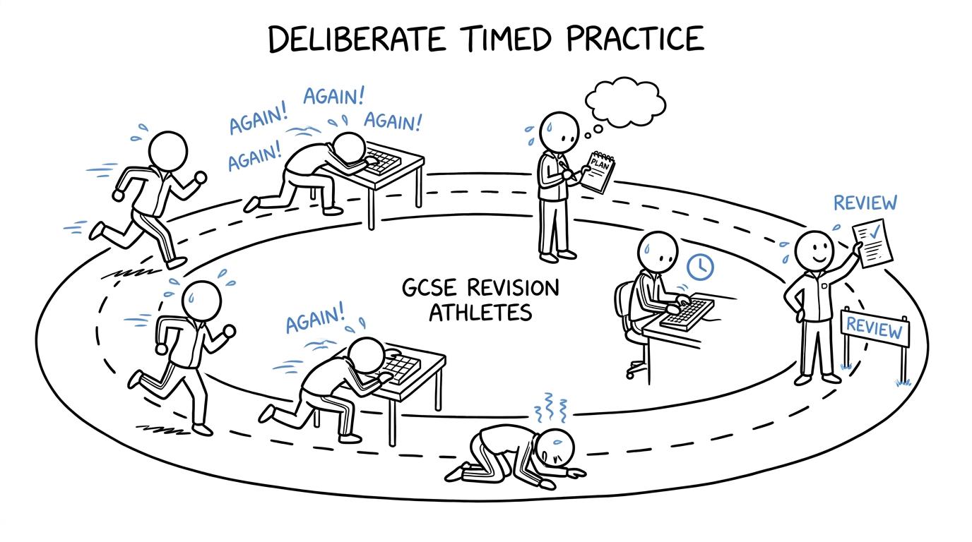 Two revision athletes discover that review beats endless sprinting