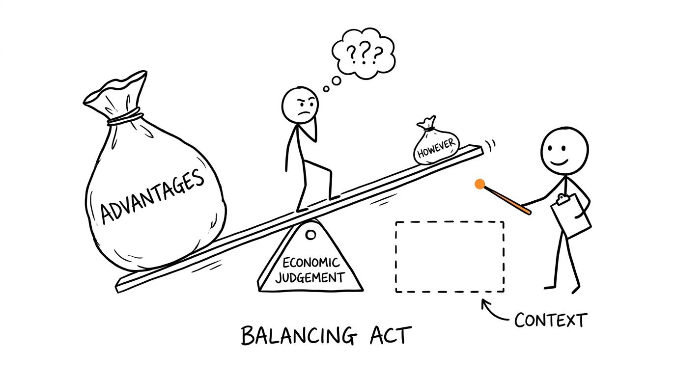 An unbalanced economic judgement waits for context and a proper counterargument