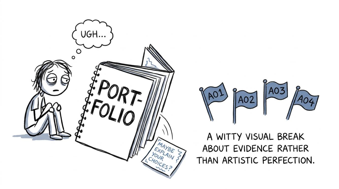 A student discovers that explaining creative choices matters as much as filling a portfolio