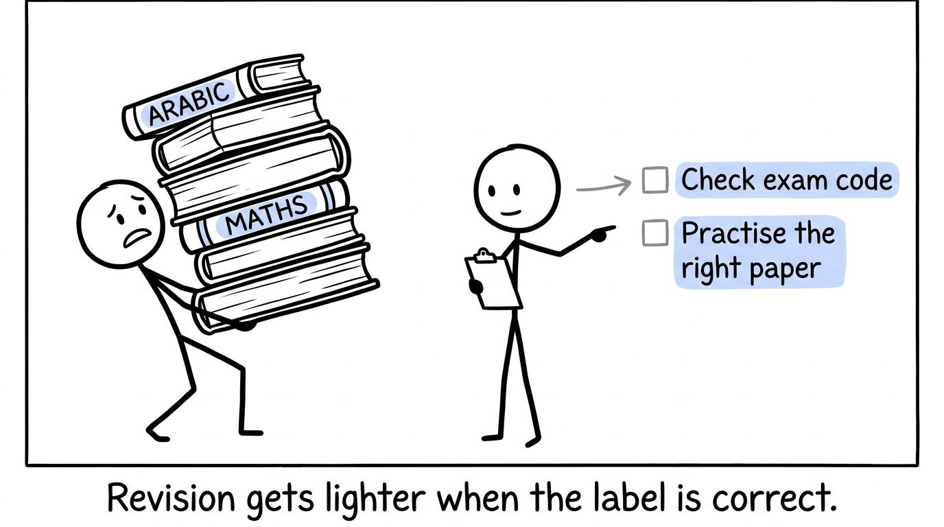 A checklist makes a student's pile of Arabic and maths revision feel lighter