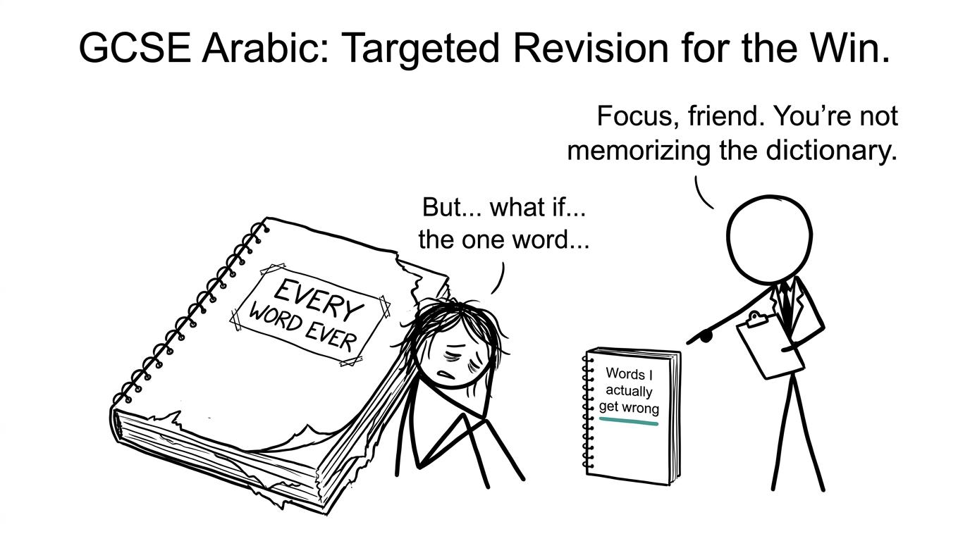 A student discovers that targeted vocabulary revision is more useful than learning every word