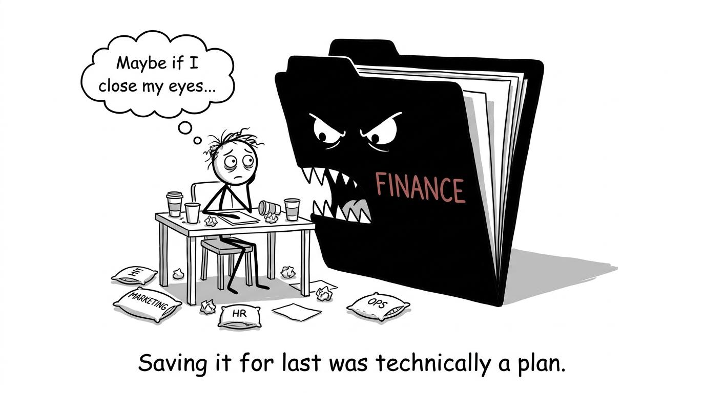 A student discovers the consequence of saving finance until the end