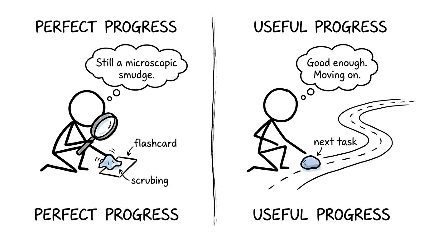 One student polishes forever while another takes the next useful step