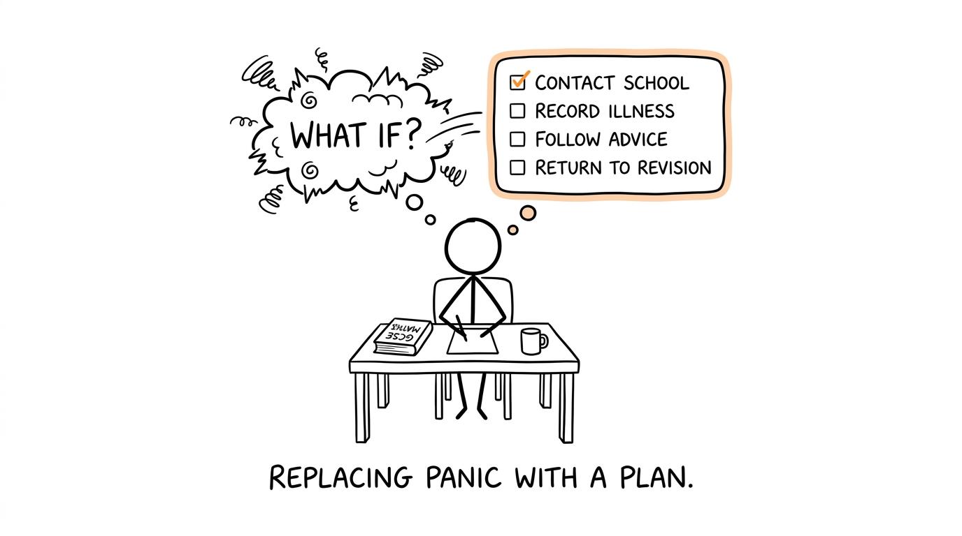 A student replacing anxious thoughts with a clear exam plan