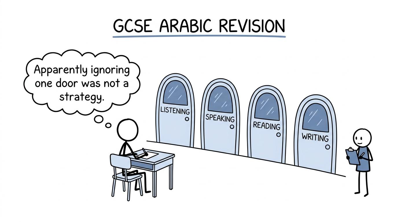 A GCSE student choosing between four equally important language skills
