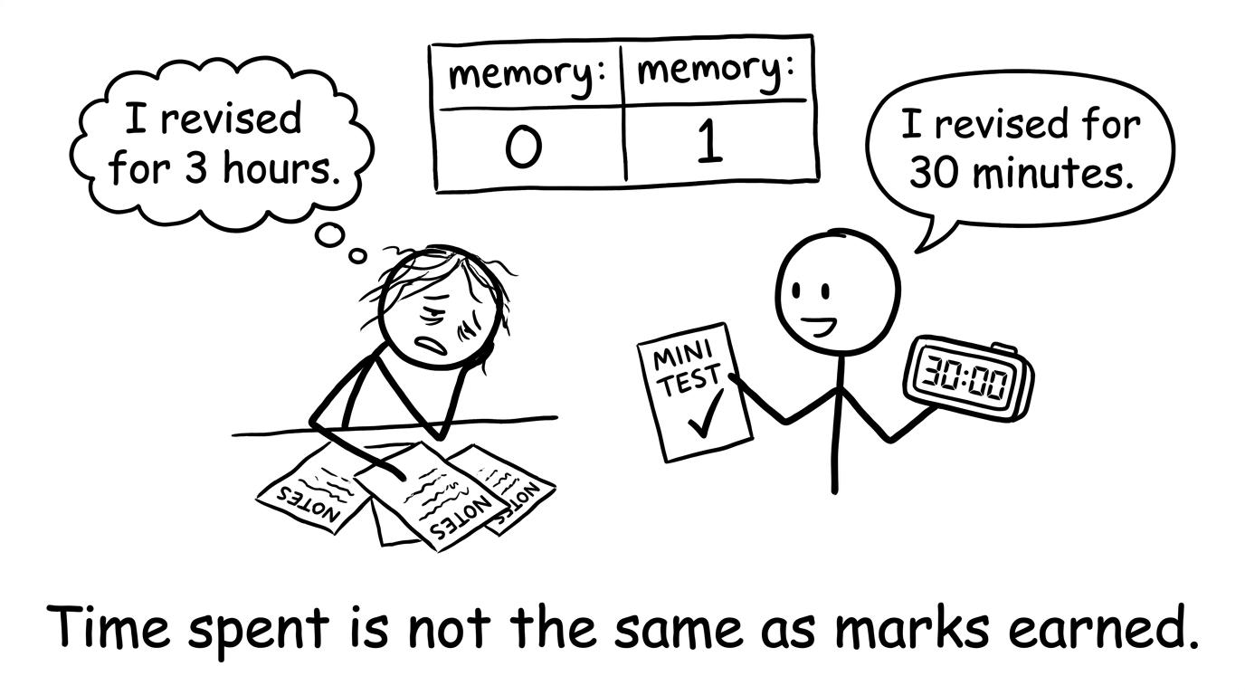Two students compare time spent vs memory