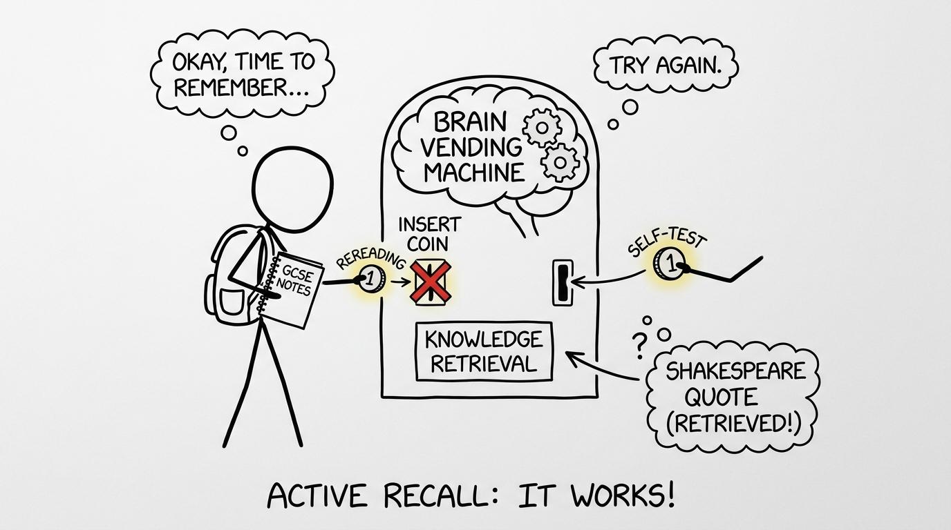 A brain vending machine accepting self-testing instead of rereading