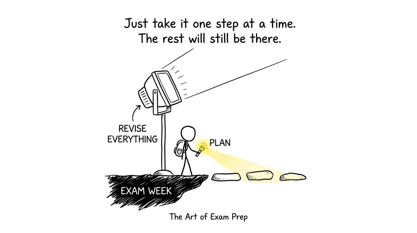 A small plan lights the next steps through exam week
