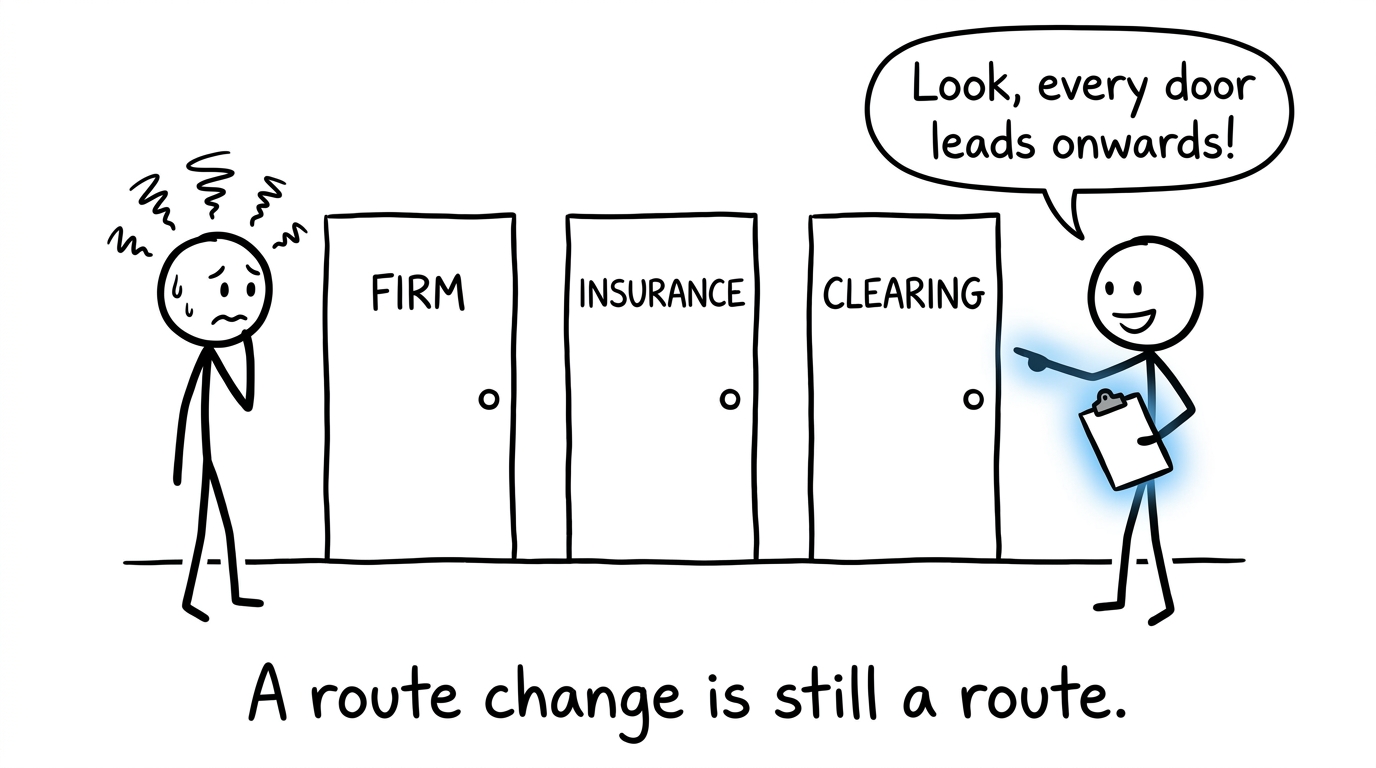 A student discovers that firm, insurance and Clearing are all routes forwards