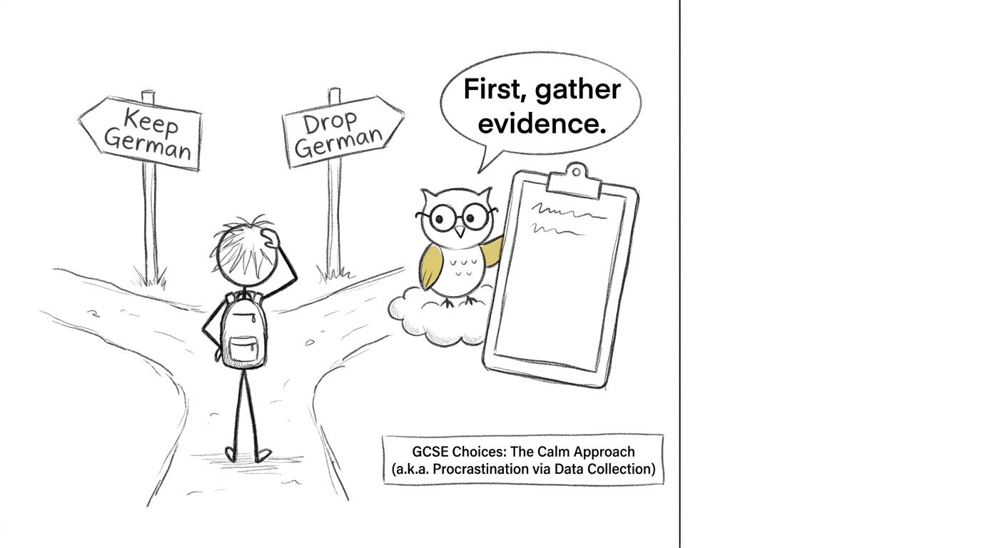 A student gathering evidence before choosing whether to continue GCSE German