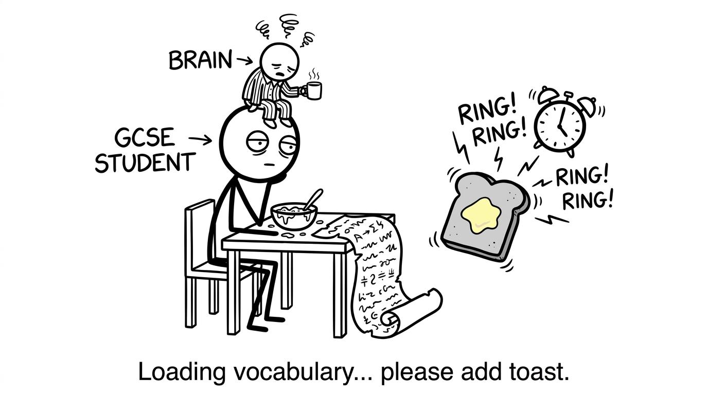 A sleepy student's brain loads vocabulary with help from breakfast
