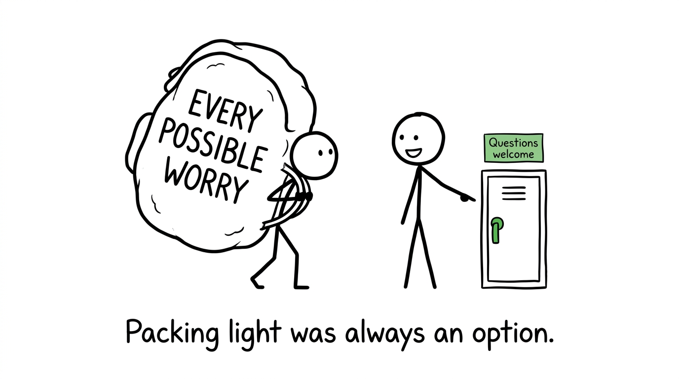 A student bringing every possible worry to sixth-form induction