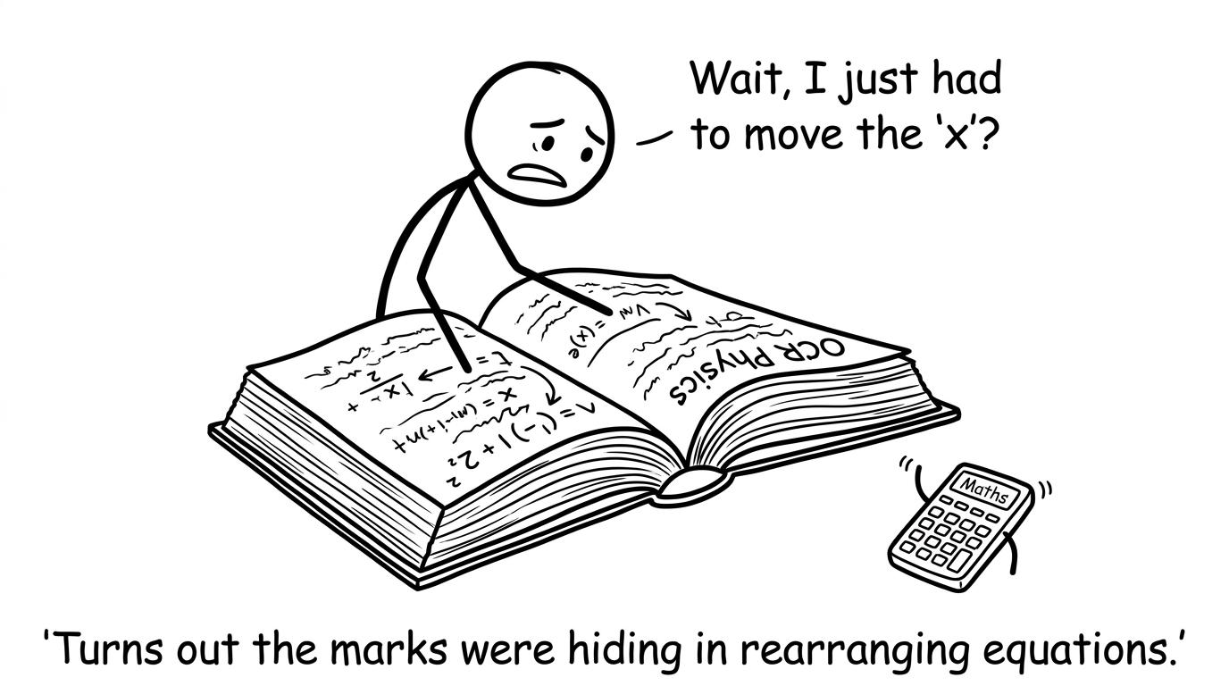 A student realises the marks were in equations