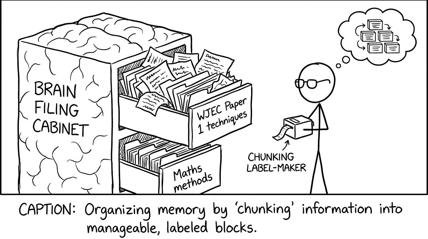 A brain filing cabinet gets reorganised with “chunking”