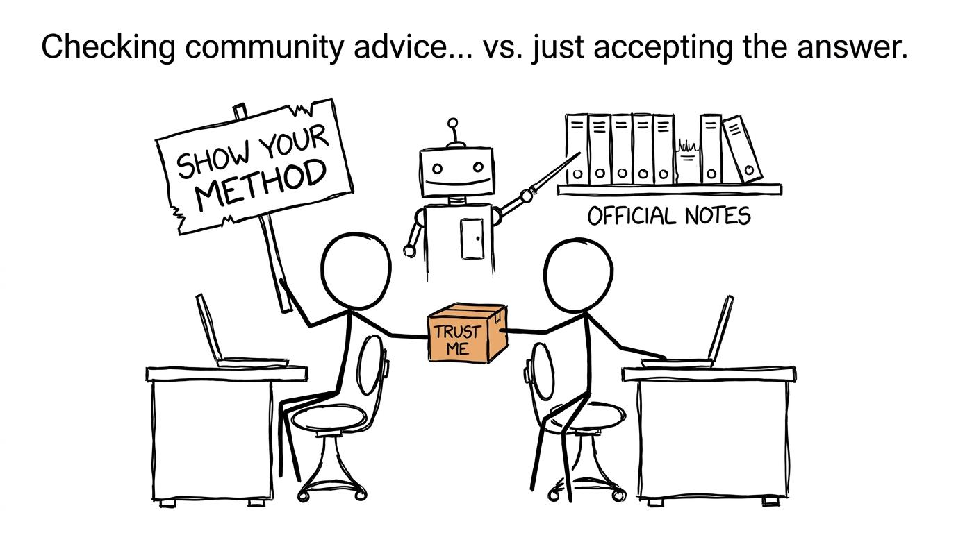 A mysterious answer competes with a request to show the method
