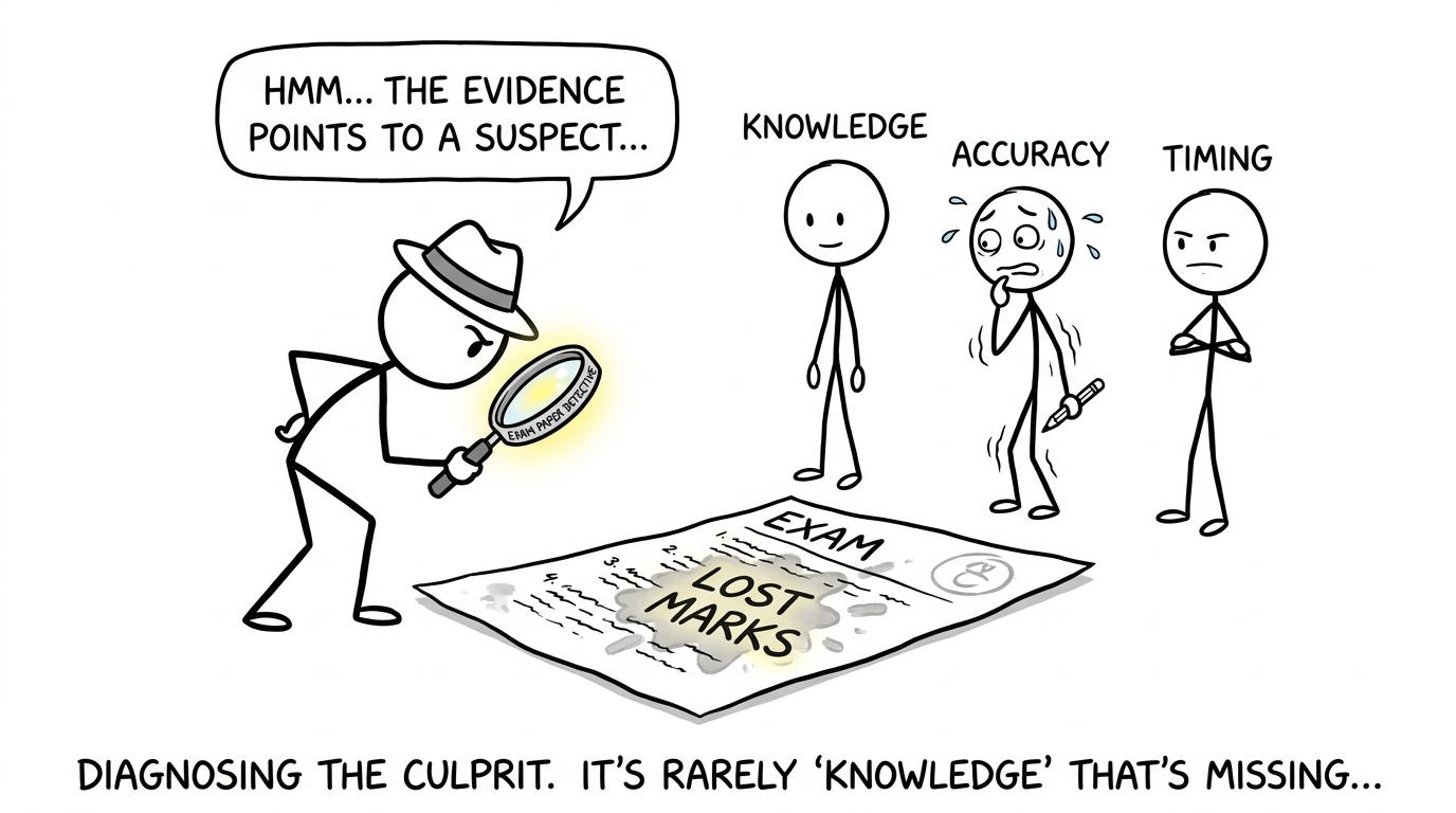 An exam-paper detective identifies why marks disappeared