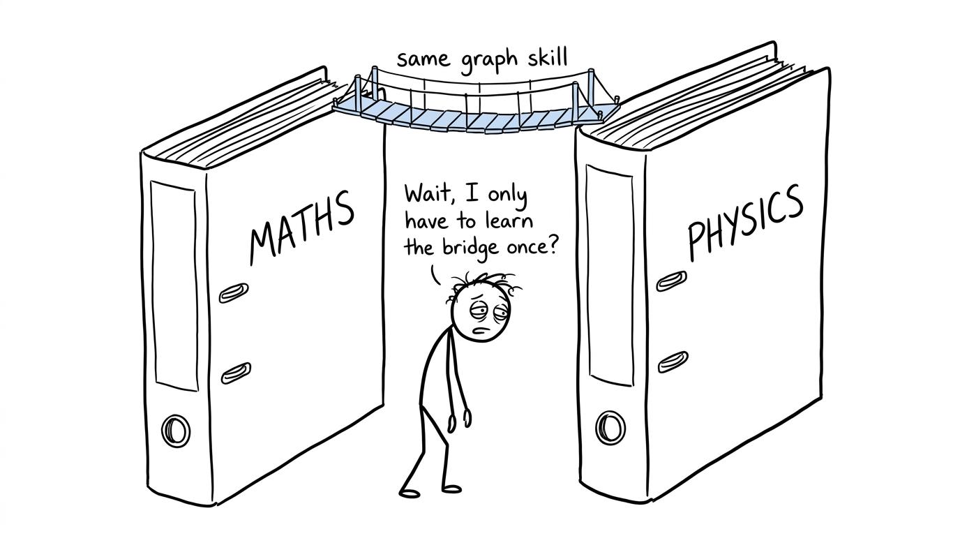 A student discovers a bridge between maths and physics revision