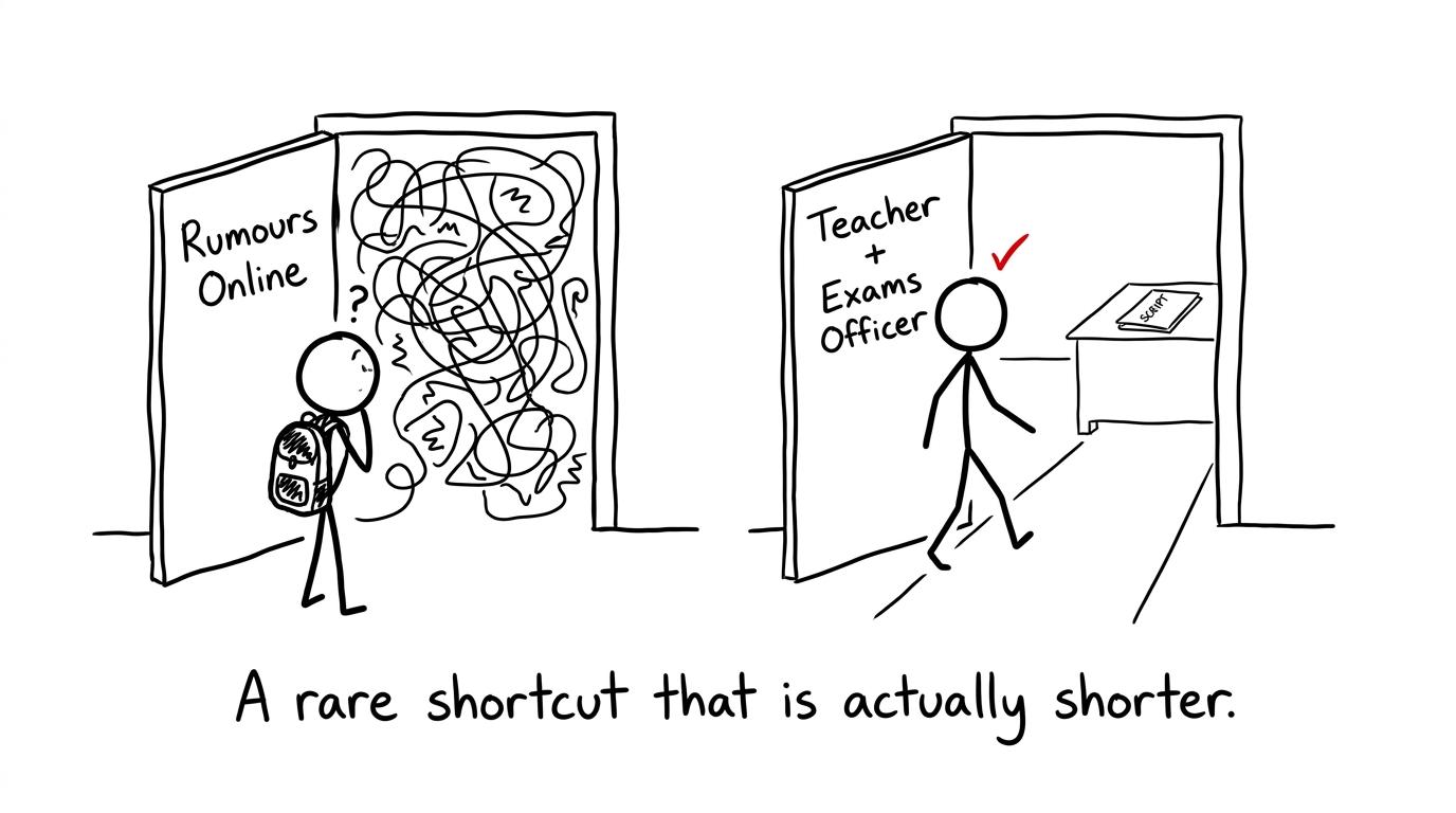 The sensible route through an exams officer beats the online rumour maze