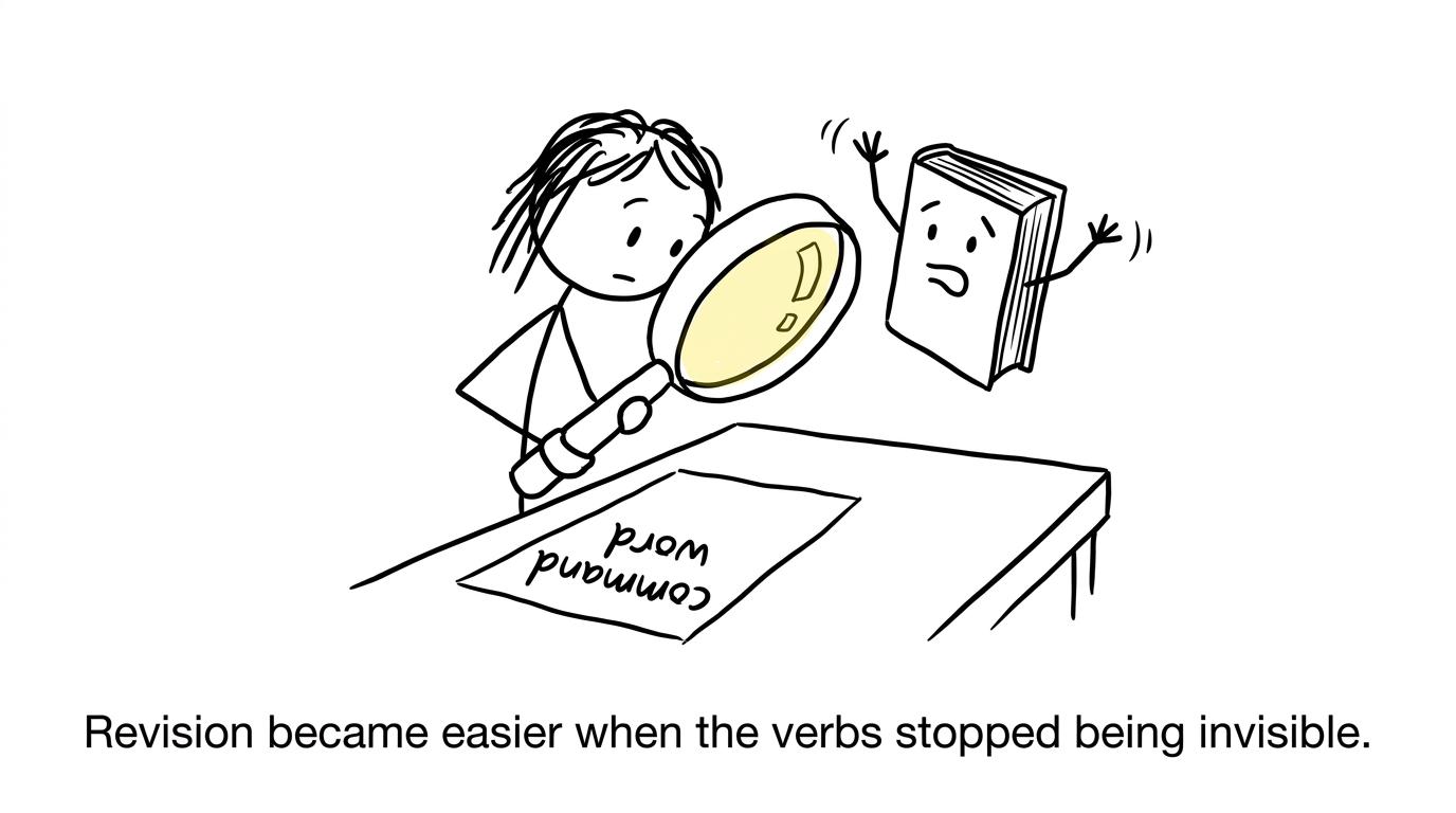 A student finally notices the command word