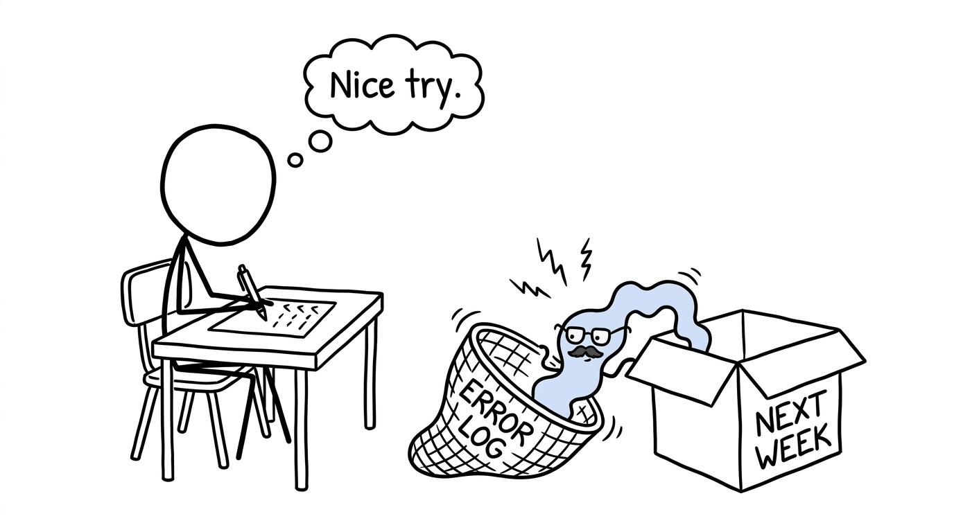A disguised mistake is caught before it can sneak into next week's revision