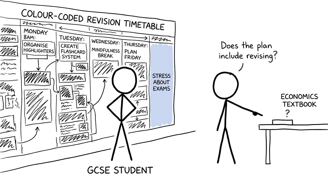 A student discovers that making a revision timetable is not the same as revising