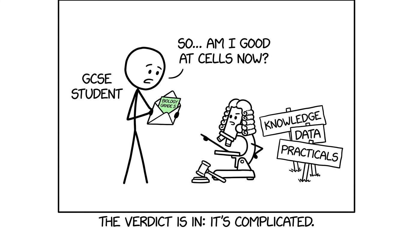 A microscope delivers its verdict on a Biology grade 5
