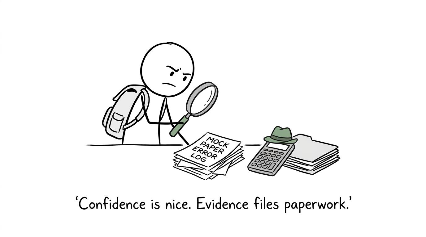 A student investigating revision evidence like a detective