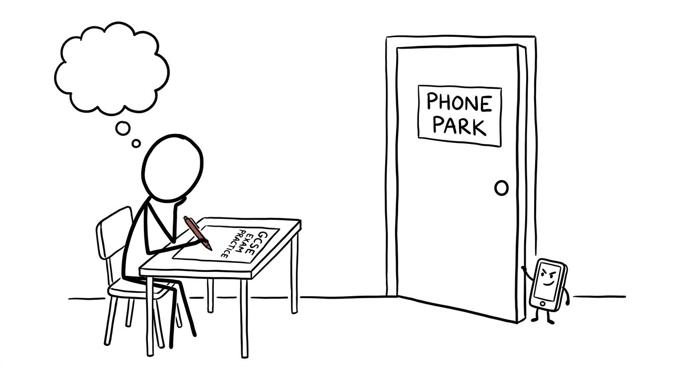 A determined phone tries to escape from phone park and interrupt an exam session
