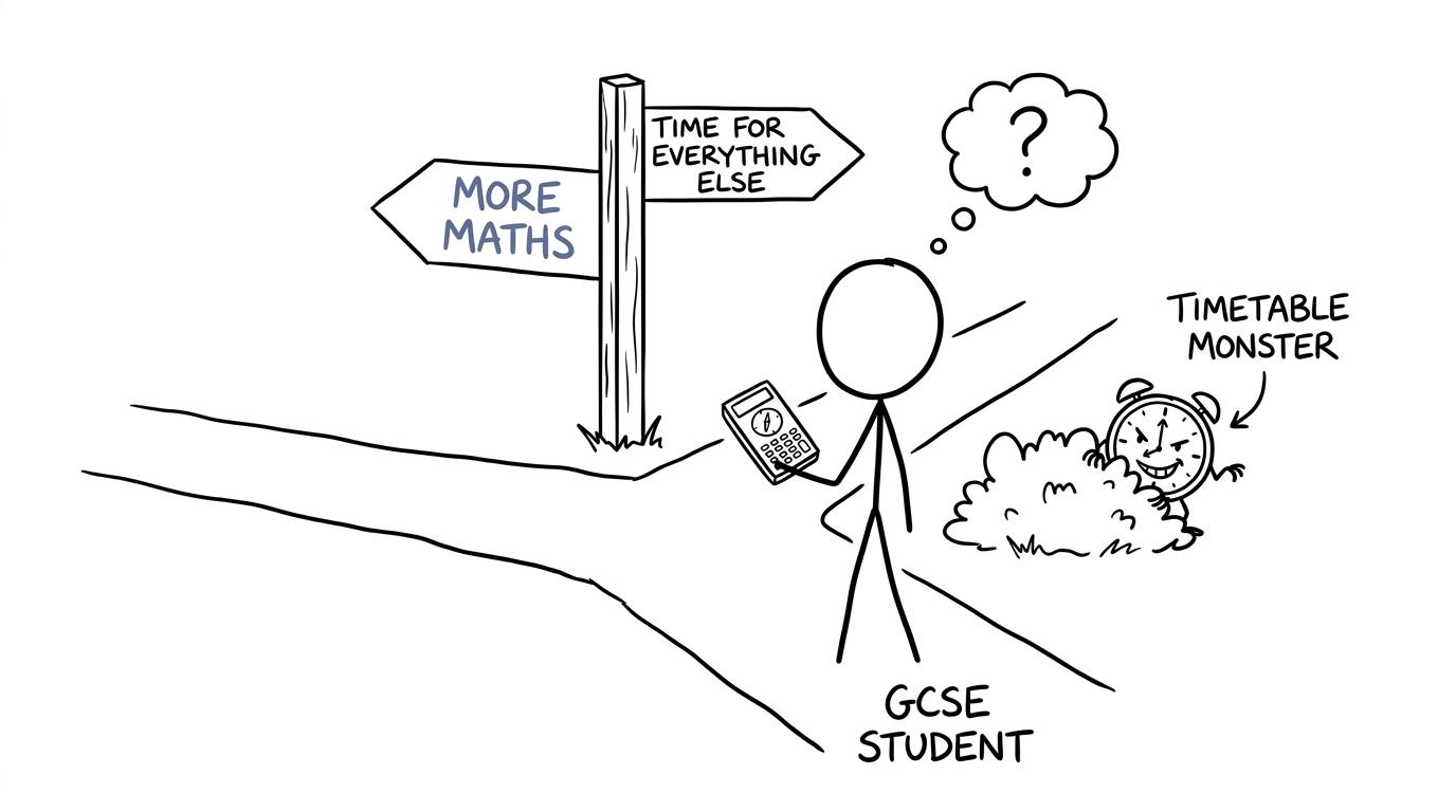 A student choosing between more maths and time for other subjects