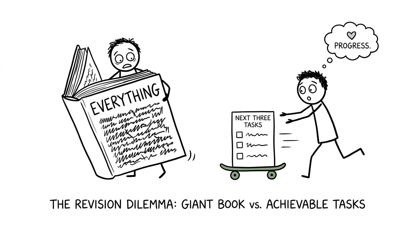 A small practical checklist escaping from an enormous revision book