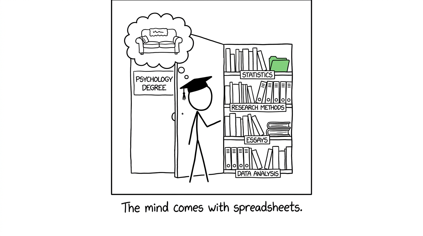 A psychology cupboard unexpectedly full of statistics