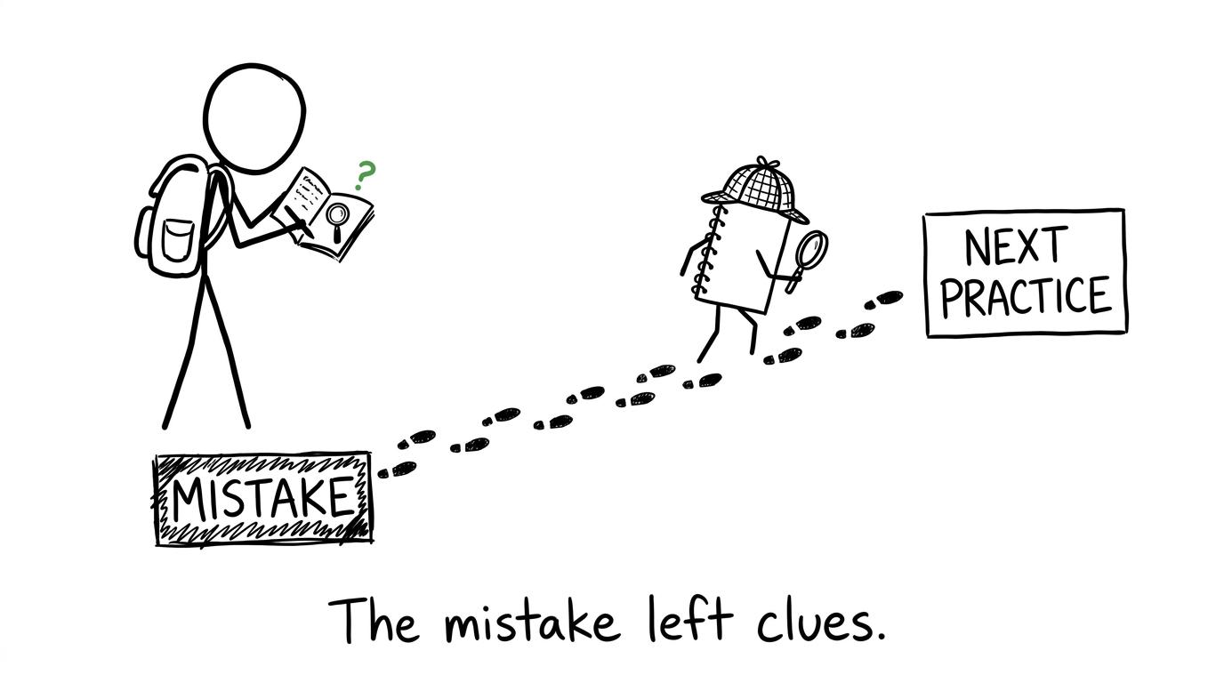 A detective-style error log following the clues left by a revision mistake